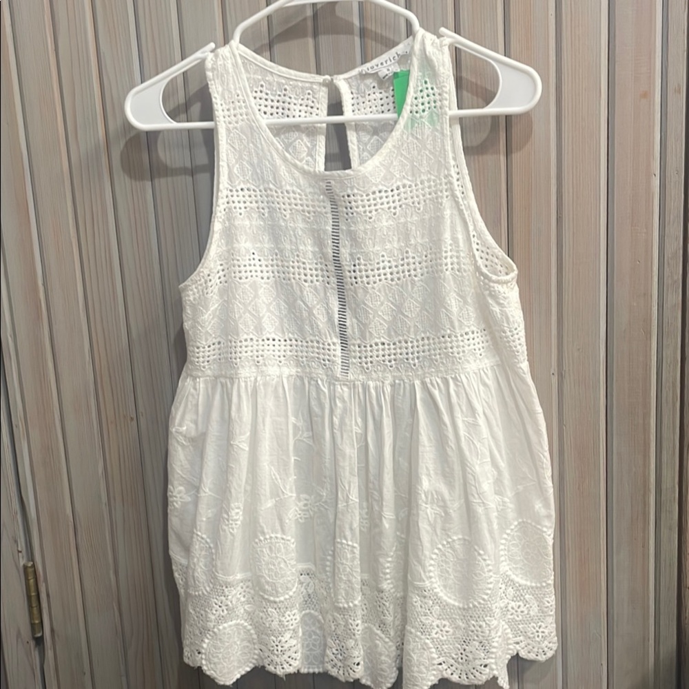 Love Riche White Smocked Tiered Tank Top